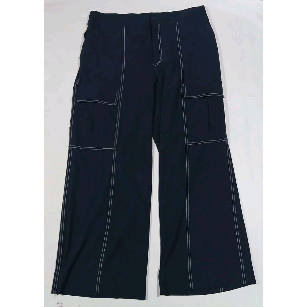 Athleta Chelsea Wide Leg Pants Size 16 Pull On Travel Athleisure Cargo Thin